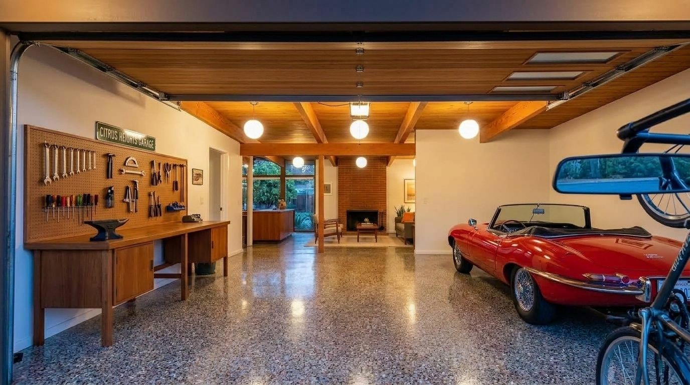 Fletcher Local Garage Door Interior View of Custom Garage Door Overhead and Workshop